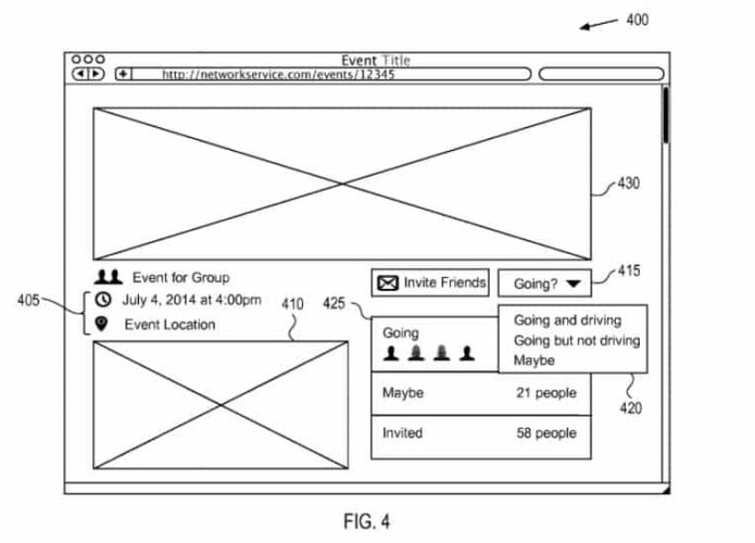 Patente permitiria que Facebook funcionasse como aplicativo de caronas