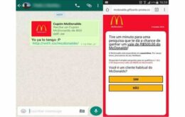 Atenção: Golpe no WhatsApp usa falsa mensagem do McDonalds