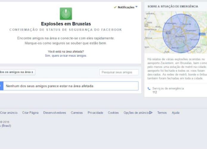 Facebook ativa Confirmação de Segurança após explosões na Bélgica