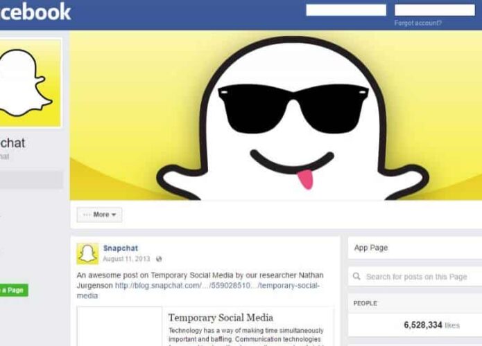 Página do Snapchat no Facebook é descontinuada por falta de uso