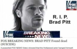 Notícia falsa sobre morte de Brad Pitt rouba dados no Facebook