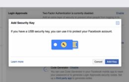 Facebook ganha suporte a chaves de segurança digital USB e NFC