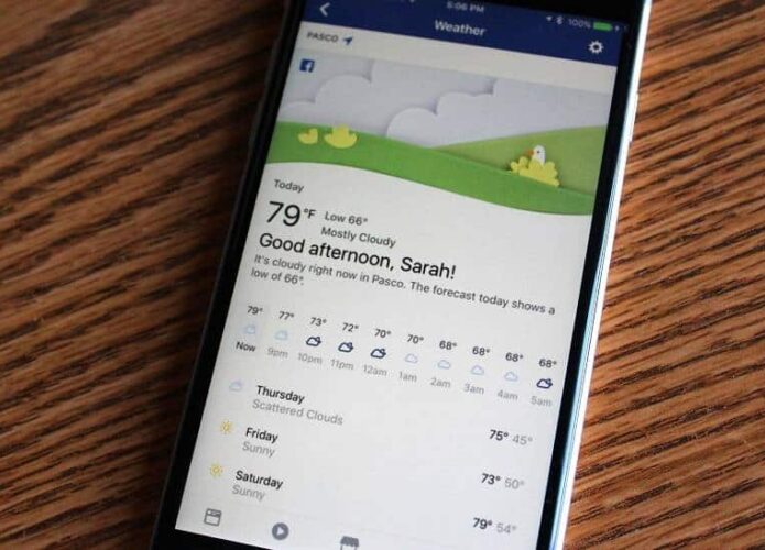 Facebook já pode substituir aplicativos de previsão de tempo