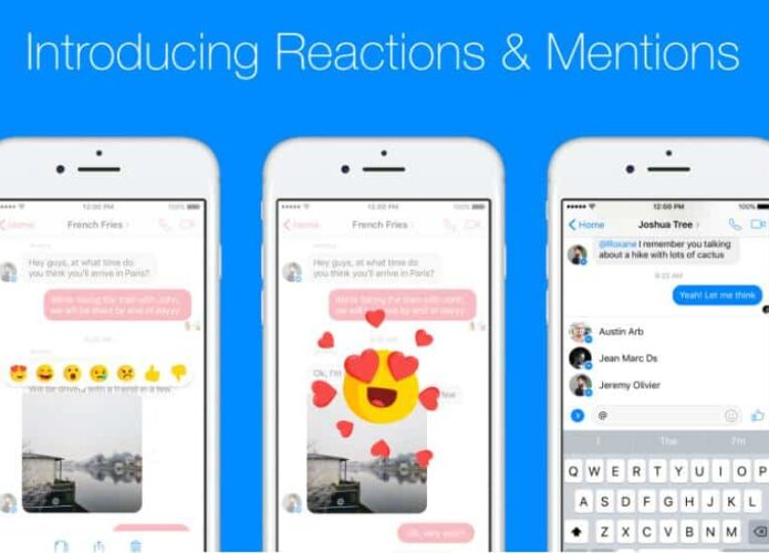 Facebook acrescenta reações e marcação de amigos no Messenger