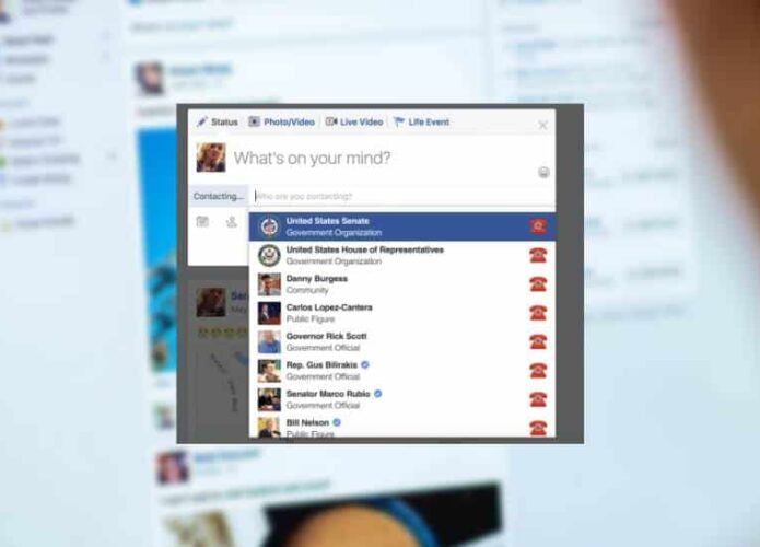 Facebook testa ferramenta que anexa contatos de políticos aos seus posts