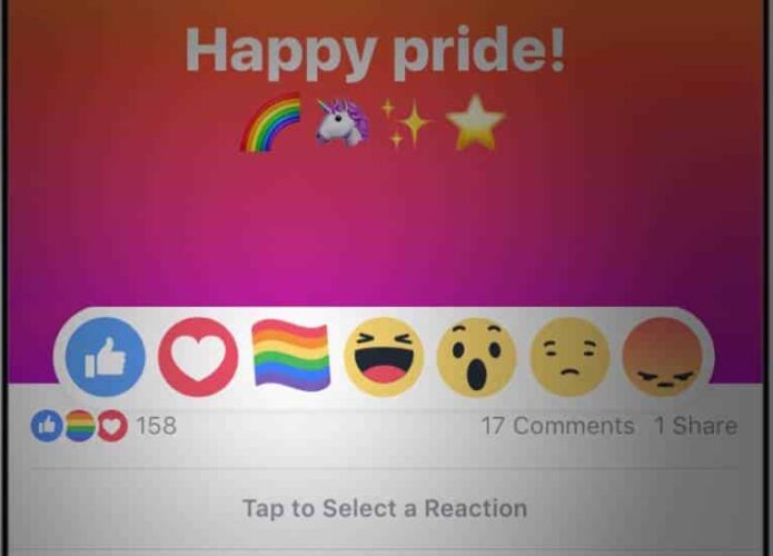 Facebook lança botão de reação em comemoração ao mês do orgulho LGBTQ