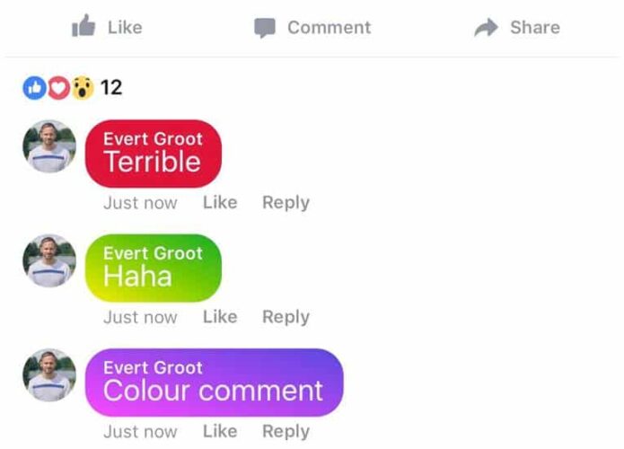 Facebook quer deixar os comentários coloridos