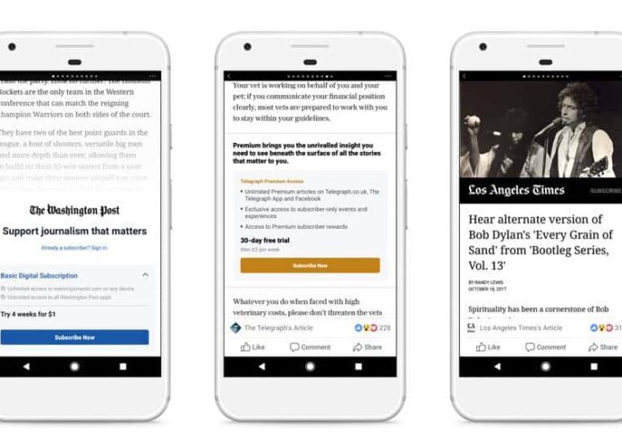 Facebook começa a testar inclusão de notícias pagas na rede social