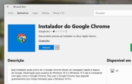 Chrome chega à loja de apps do Windows, mas você não pode baixá-lo por lá