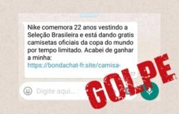 Novo golpe no WhatsApp usa camisa da seleção brasileira de futebol como isca