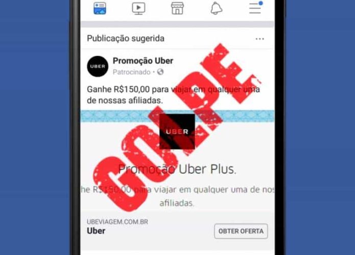 Golpe ‘patrocinado’ no Facebook promete R$ 150 de desconto em Uber