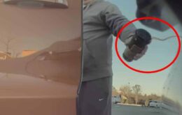 Câmera de vigilância do Tesla grava ataque inusitado