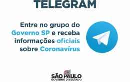 Governo de São Paulo cria canal oficial no Telegram do coronavírus
