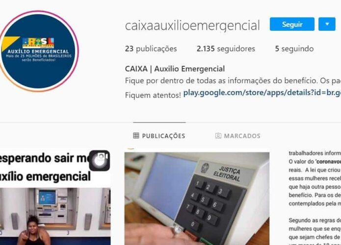 Perfis falsos no Instagram usam auxílio emergencial para ganhar seguidores