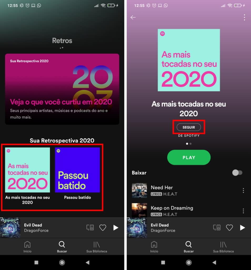 Como fazer a retrospectiva do Spotify de 2020 - Passo 5