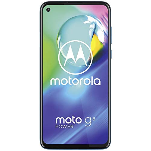 Motorola Moto G8 Poder w / 5000 mAh da bateria (64 GB, 4 GB) 6.4" Dual SIM GSM desbloqueado de fábrica, a Global 4G LTE Versão Internacional (AT & T / T-Mobile / MetroPCS / Cricket / H2O) XT2041-1 (64GB SD + Caso Bundle) Azul