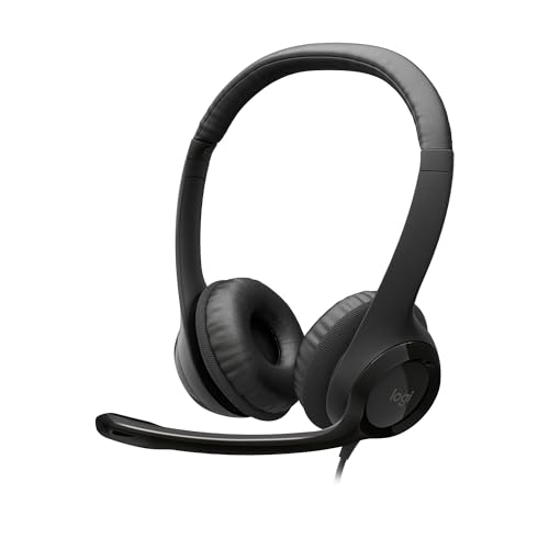 Imagem do produto Headset com fio USB Logitech H390 com Almofadas em Couro, Controles de Áudio Integrado e Microfone com Redução de Ruído