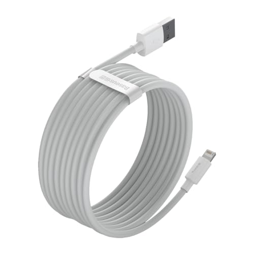 Imagem do produto Kit com 2 cabos lightning Baseus,1.5metros compatível com iPhone, branco，carregando rápido (USB A/Lightning)