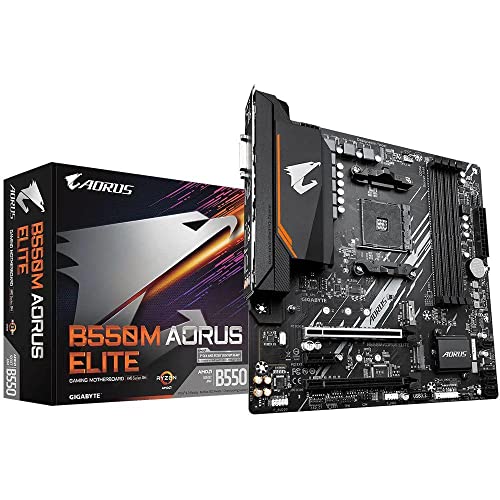 Imagem do produto Placa Mãe Gigabyte B550M AORUS Elite, Chipset B550, AMD AM4, mATX, DDR4